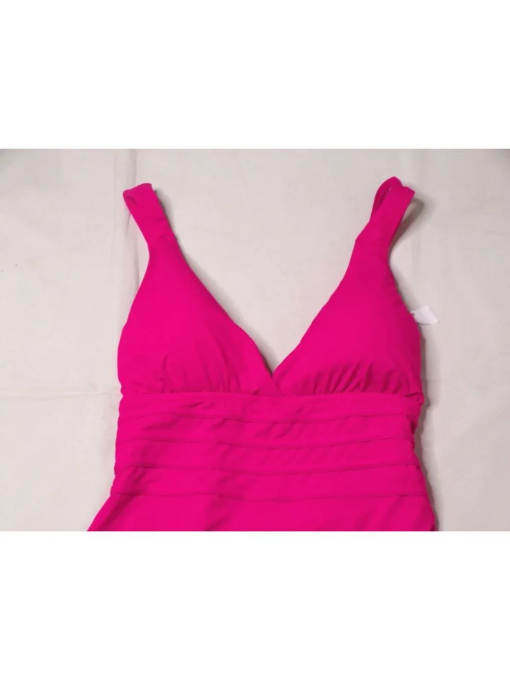 🆕LA BLANCA Cross Back Strappy One Piece Tummy Control Swimsuit Pink 4